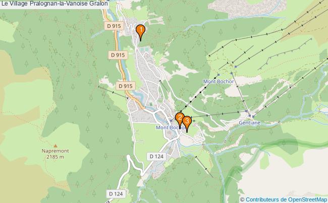 plan Le Village Pralognan-la-Vanoise Associations Le Village Pralognan-la-Vanoise : 3 associations