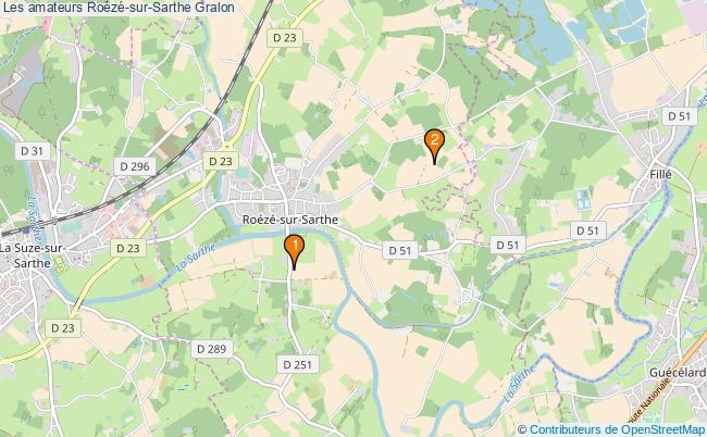 plan Les amateurs Roézé-sur-Sarthe Associations Les amateurs Roézé-sur-Sarthe : 2 associations