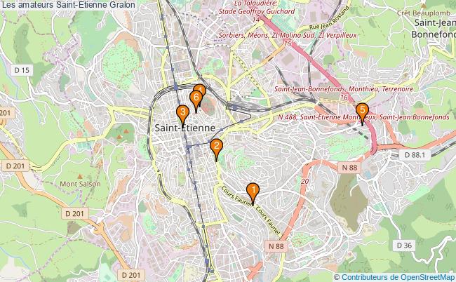 plan Les amateurs Saint-Etienne Associations Les amateurs Saint-Etienne : 6 associations