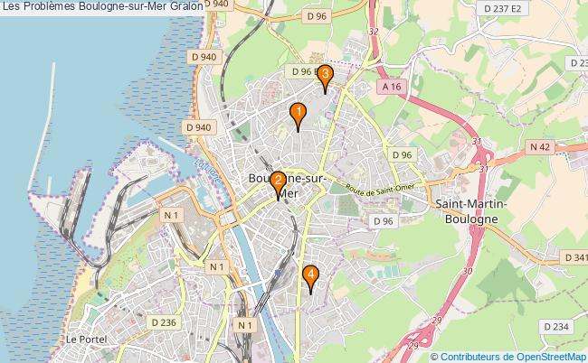 plan Les Problèmes Boulogne-sur-Mer Associations Les Problèmes Boulogne-sur-Mer : 4 associations