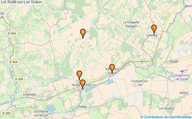 plan Loir Ruillé-sur-Loir Associations Loir Ruillé-sur-Loir : 5 associations