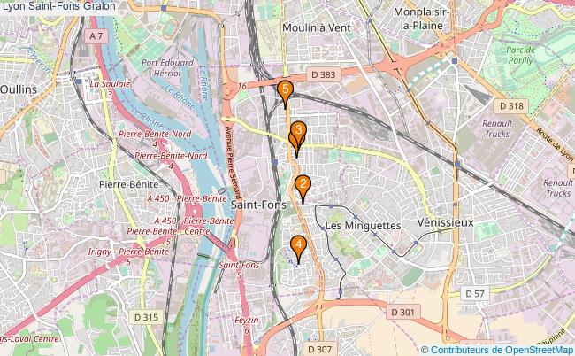 plan Lyon Saint-Fons Associations Lyon Saint-Fons : 7 associations