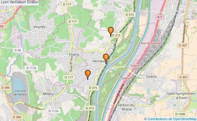 plan Lyon Vernaison Associations Lyon Vernaison : 3 associations