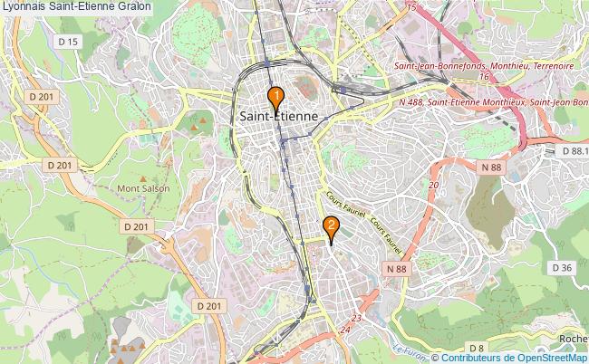 plan Lyonnais Saint-Etienne Associations Lyonnais Saint-Etienne : 3 associations