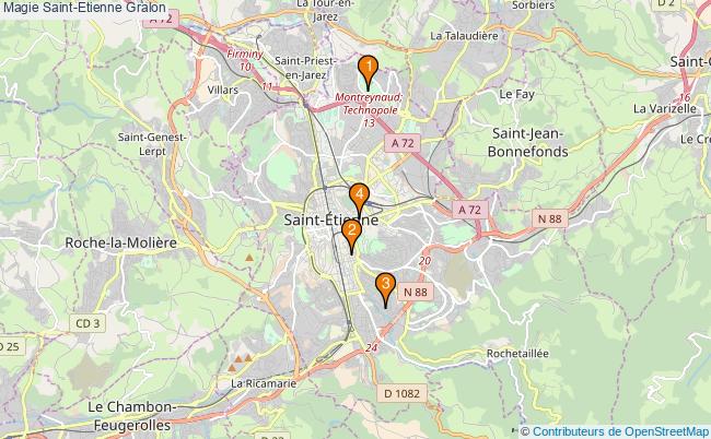 plan Magie Saint-Etienne Associations magie Saint-Etienne : 3 associations