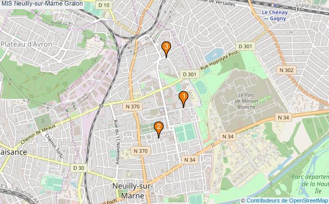 plan MIS Neuilly-sur-Marne Associations MIS Neuilly-sur-Marne : 3 associations