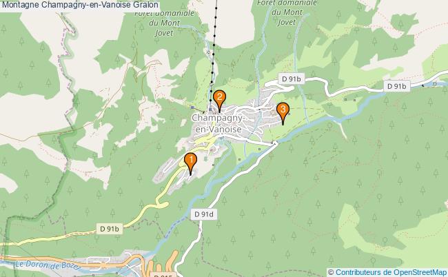 plan Montagne Champagny-en-Vanoise Associations Montagne Champagny-en-Vanoise : 3 associations