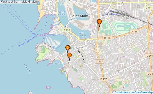 plan Muscadet Saint-Malo Associations Muscadet Saint-Malo : 3 associations