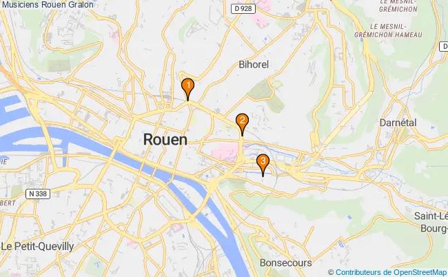 plan Musiciens Rouen Associations musiciens Rouen : 3 associations