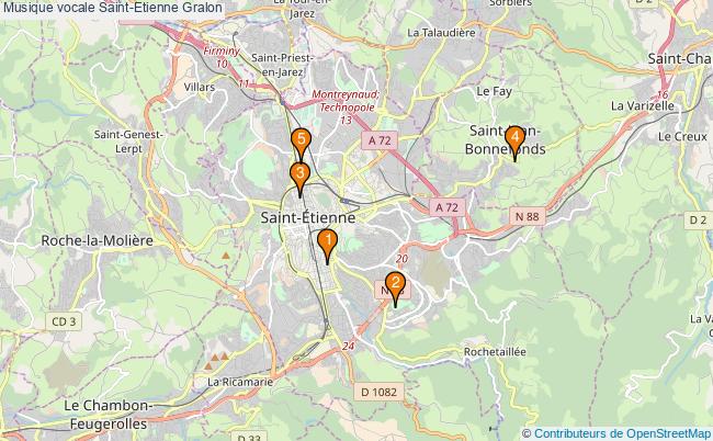 plan Musique vocale Saint-Etienne Associations musique vocale Saint-Etienne : 5 associations