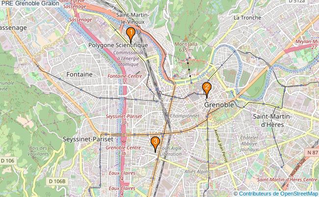 plan PRE Grenoble Associations PRE Grenoble : 3 associations
