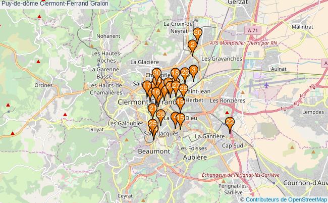 plan Puy-de-dôme Clermont-Ferrand Associations puy-de-dôme Clermont-Ferrand : 70 associations