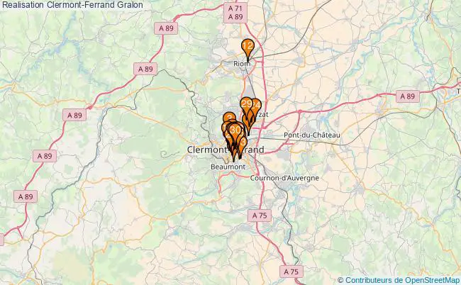 plan Realisation Clermont-Ferrand Associations Realisation Clermont-Ferrand : 174 associations