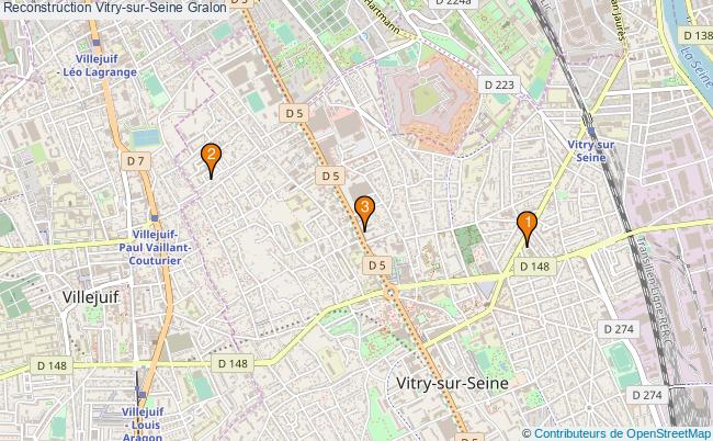 plan Reconstruction Vitry-sur-Seine Associations Reconstruction Vitry-sur-Seine : 3 associations