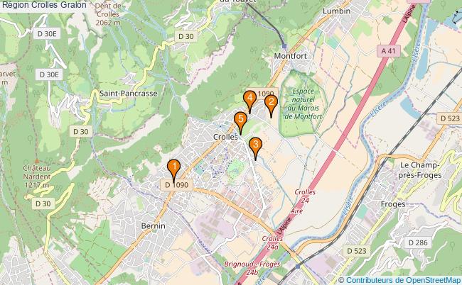 plan Région Crolles Associations région Crolles : 6 associations