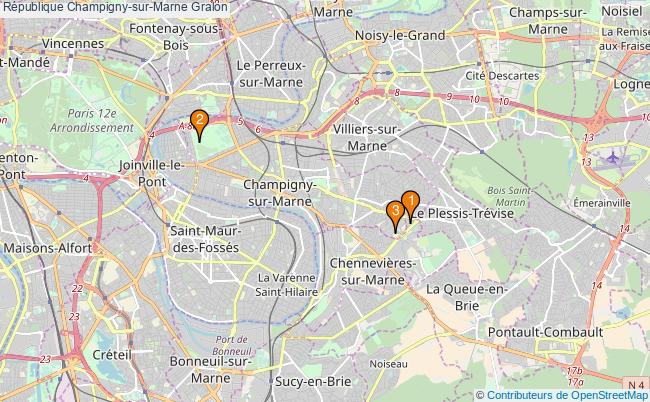plan République Champigny-sur-Marne Associations République Champigny-sur-Marne : 3 associations