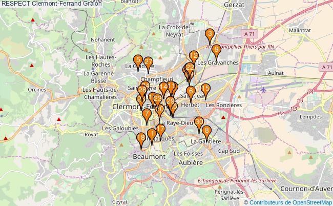 plan RESPECT Clermont-Ferrand Associations RESPECT Clermont-Ferrand : 118 associations
