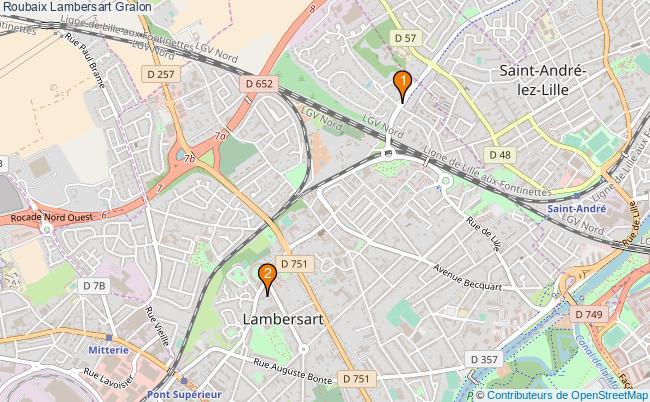 plan Roubaix Lambersart Associations Roubaix Lambersart : 3 associations