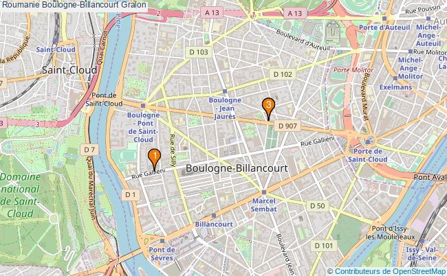 plan Roumanie Boulogne-Billancourt Associations Roumanie Boulogne-Billancourt : 3 associations