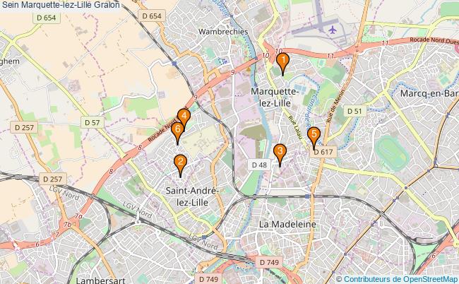 plan Sein Marquette-lez-Lille Associations Sein Marquette-lez-Lille : 6 associations