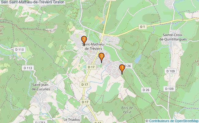 plan Sein Saint-Mathieu-de-Tréviers Associations Sein Saint-Mathieu-de-Tréviers : 3 associations