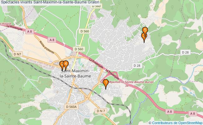 plan Spectacles vivants Saint-Maximin-la-Sainte-Baume Associations spectacles vivants Saint-Maximin-la-Sainte-Baume : 3 associations