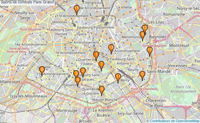 plan Sports de combats Paris Associations sports de combats Paris : 16 associations