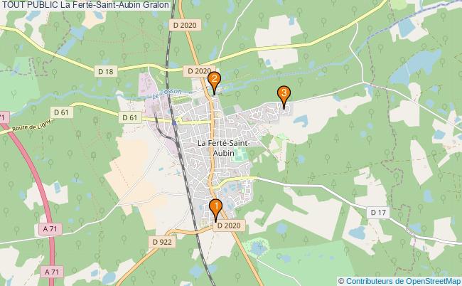 plan TOUT PUBLIC La Ferté-Saint-Aubin Associations TOUT PUBLIC La Ferté-Saint-Aubin : 3 associations