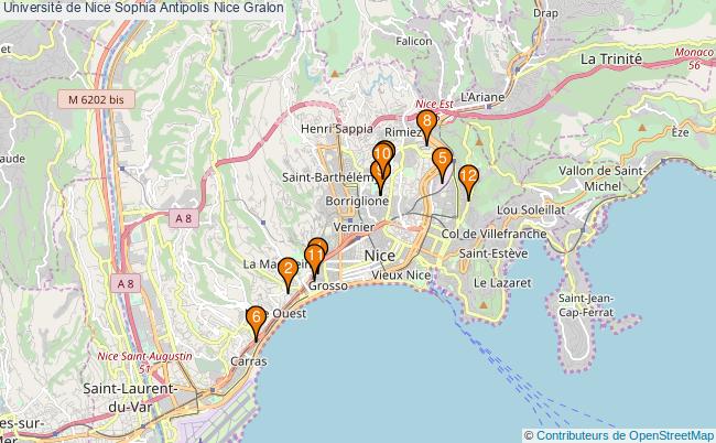 plan Université de Nice Sophia Antipolis Nice Associations Université de Nice Sophia Antipolis Nice : 12 associations