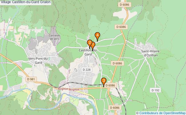 plan Village Castillon-du-Gard Associations village Castillon-du-Gard : 3 associations