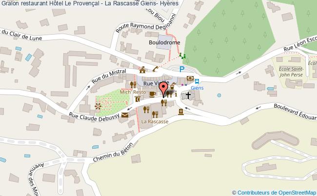 plan Hôtel Le Provençal - La Rascasse Giens- Hyères