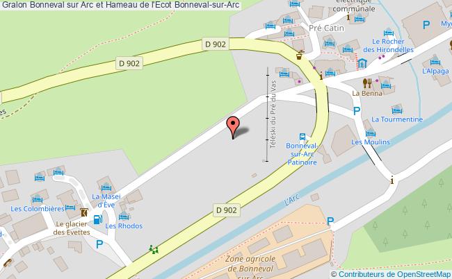 plan Bonneval Sur Arc Et Hameau De L'ecot Bonneval-sur-arc Bonneval-sur-Arc