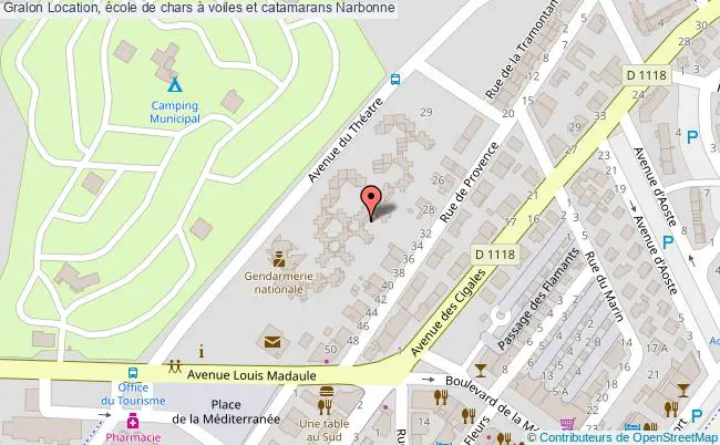 plan Location, école De Chars à Voiles Et Catamarans Narbonne Narbonne