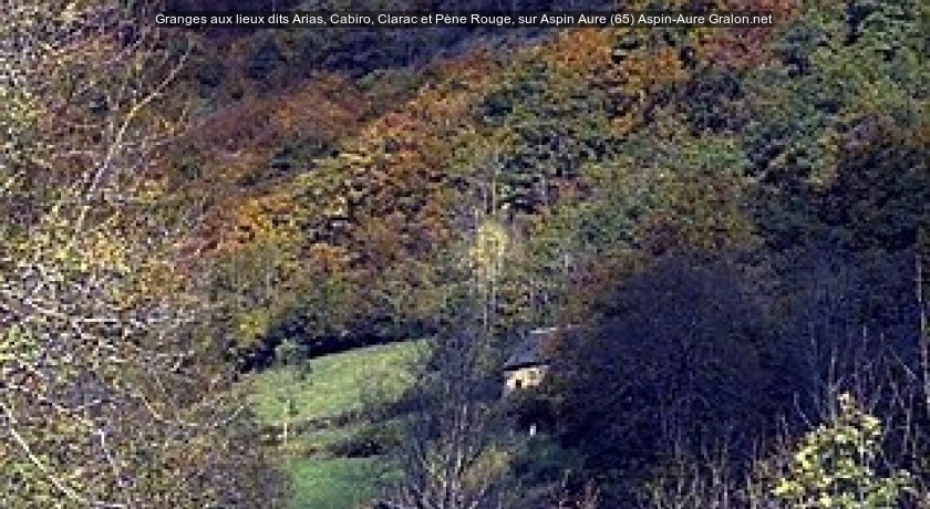 Granges aux lieux dits Arias, Cabiro, Clarac et Pène Rouge, sur Aspin Aure (65)